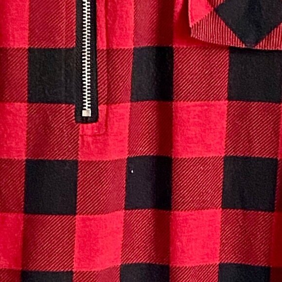 JCZHWQU Women's Red Black Plaid Flannel Top With Zipper Closure XL - Picture 8 of 8